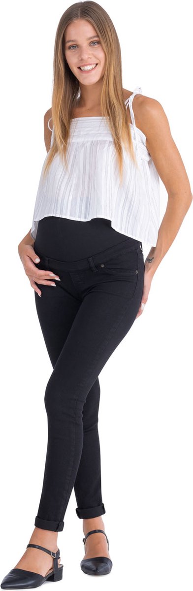Mamsy - Milano - Basic zwangerschapsjeans - Slimfit - Zwart - XL