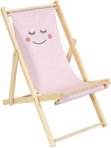 Déco maison kids - Chaise de plage transat Kinder - réglable en 3 positions - rose