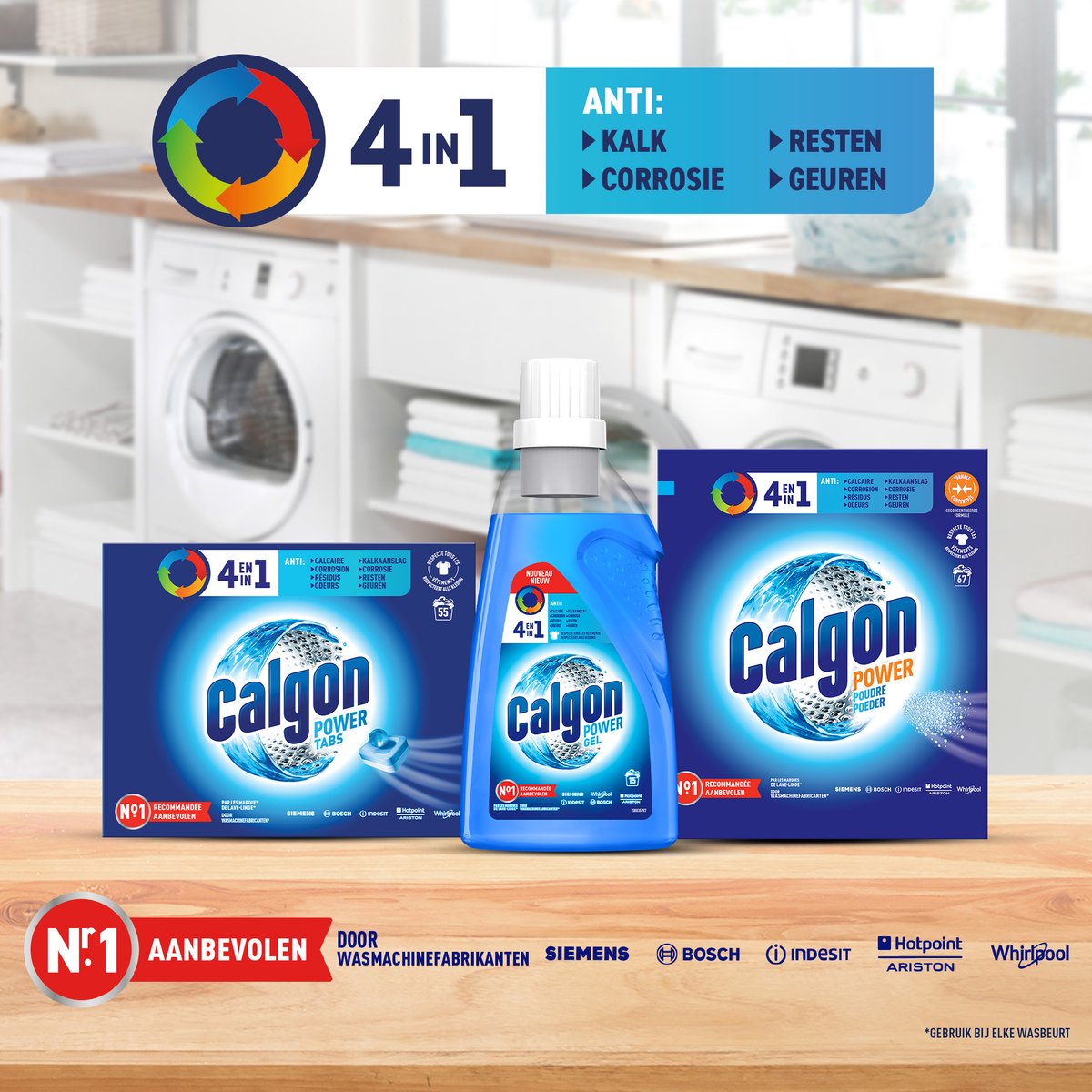 Calgon 4 in 1 Powerball Wasmachine Reiniger en Anti kalk - 75 Tabletten — afbeelding 5