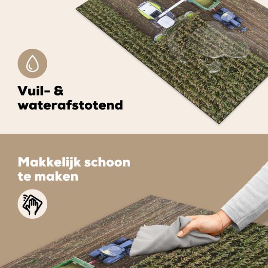 KitchenYeah® Inductie beschermer 81.6x52.7 cm - Tractor - Hakselaar - Maïs - Kookplaataccessoires - Afdekplaat voor kookplaat - Inductiebeschermer - Inductiemat - Inductieplaat mat