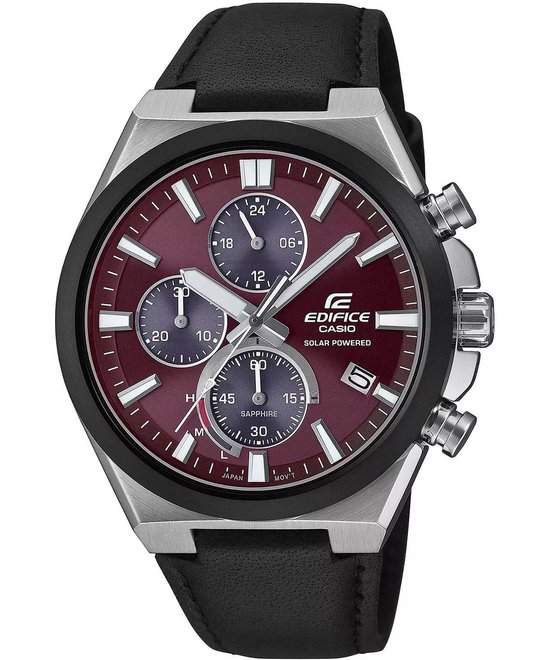 Casio Edifice EFS-S630BL-5AVUEF Horloge - Leer - Zwart - Ø 42 mm