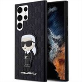 Samsung Galaxy S23 Ultra Backcase hoesje - Karl Lagerfeld - Effen Zwart - Kunstleer