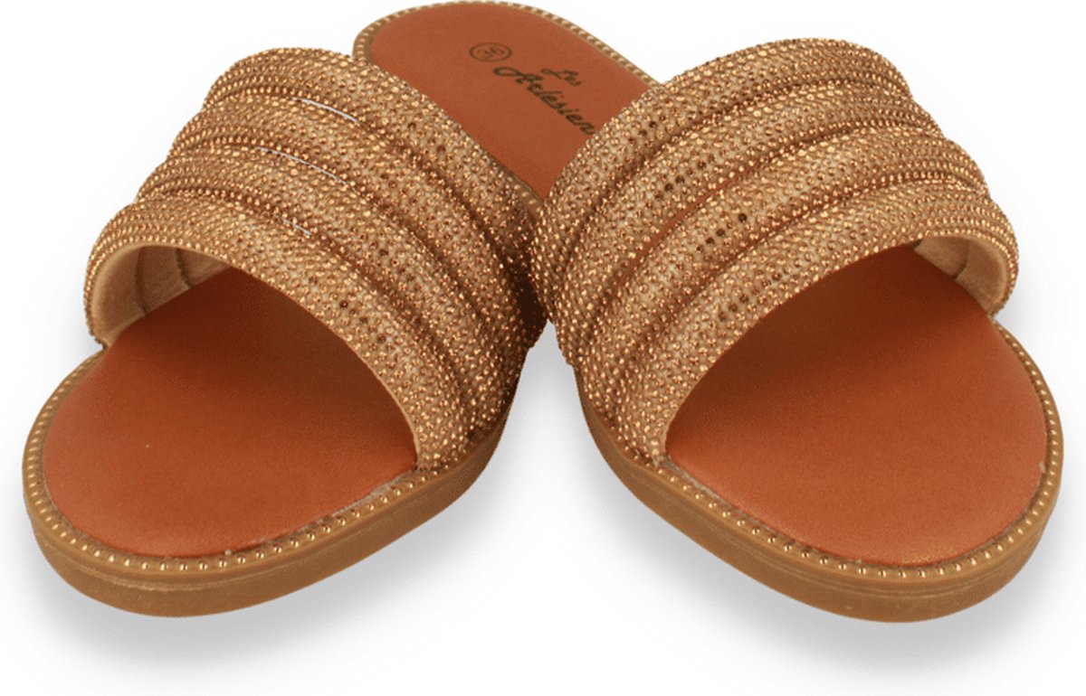 Mode-mania Dames Slipper | Goud | Maat: 37