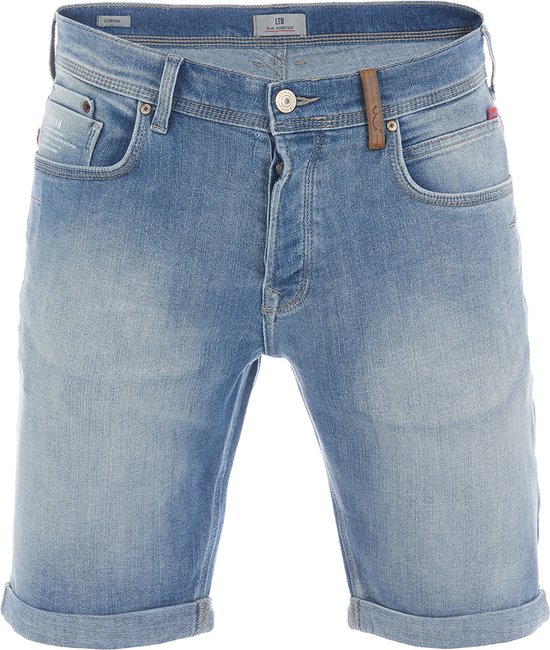 LTB Heren Short Broeken Corvin slim Fit Blauw Volwassenen Korte Jeans Broek Bermuda