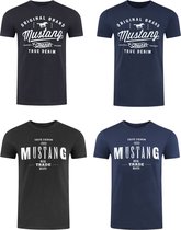 Mustang Heren T-Shirt 4-Pack regular fit Veelkleurig L Ronde Hals Volwassenen