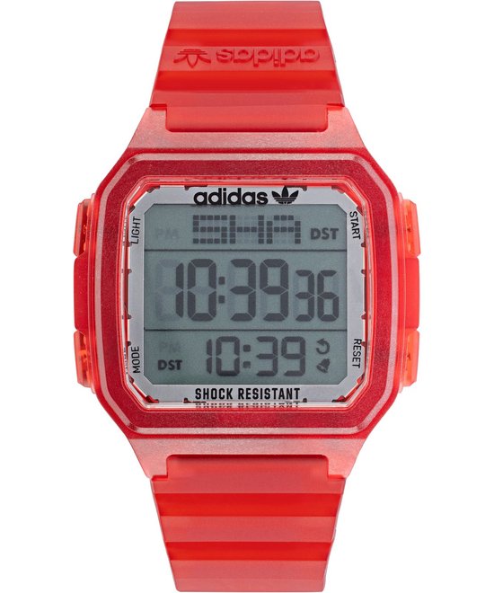 Adidas Originals Street Digital One GMT AOST22051 Horloge - Kunststof - Rood - Ø 43.5 mm