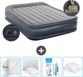 Bol.com Intex Luchtbed - 2-Persoons - 152 x 203 x 42 cm - Grijs - Inclusief pomp - Hoeslaken - Kussen - Reparatieset en Kussenbe... aanbieding