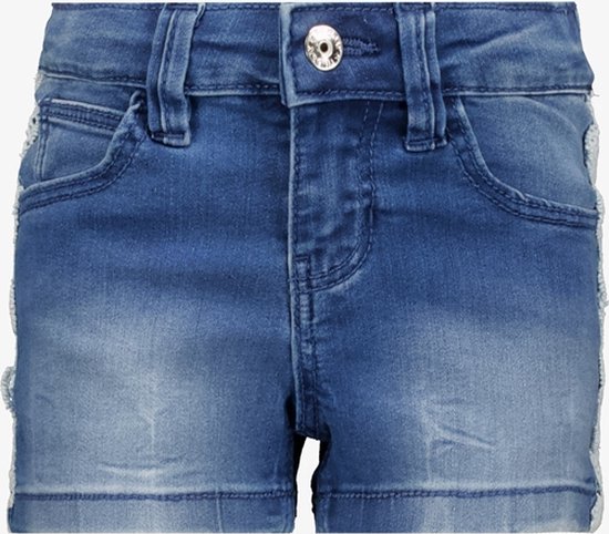 TwoDay meisjes denim short met broderie - Blauw - Maat 128