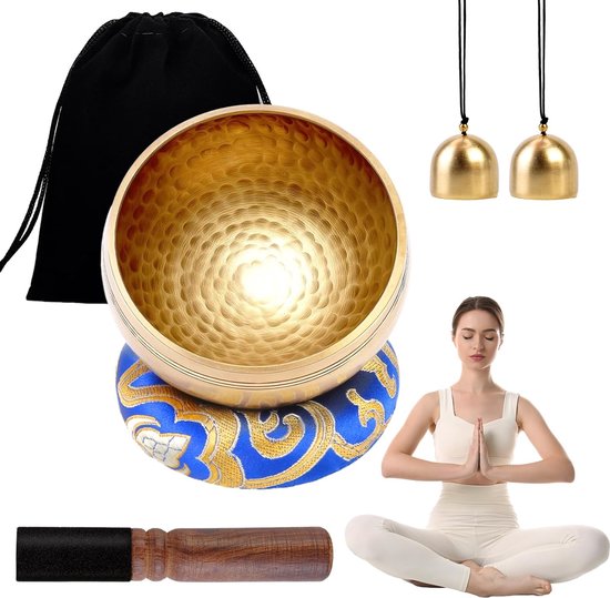 Tibetaanse Klankschaal – Handgemaakt in Nepal – Gouden Meditatiekom – Chakra Winkel