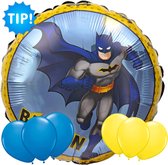 Batman Ballon 46 cm + 6 Kleur Ballonnen 32 cm - Verjaardag Versiering - Folieballon Ongevuld - Ballonnenboog Decoratie Feest - Party Slinger Jongen Meisje