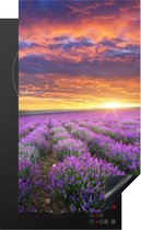 KitchenYeah® Inductie beschermer 30x52 cm - Lavendel - Wolken - Lente - Kookplaataccessoires - Afdekplaat voor kookplaat - Inductiebeschermer - Inductiemat - Inductieplaat mat