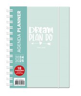 Verhaak - Planner 2024/2025 - Pastel groen - Week op 2 pagina's - 18 maanden - Hardcover - Spiraal - A5 (14,8x21)