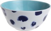 Kom / Bols à soupe "Indigo Mood" set de 6 pièces Céramique Ø 12 cm - Blauw / Blanc / Turquoise
