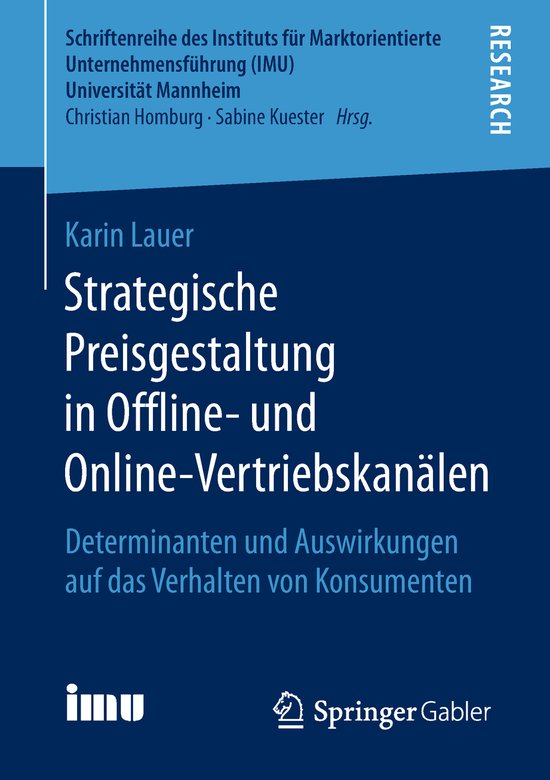 Foto: Schriftenreihe des instituts f r marktorientierte unternehmensf hrung imu universit t mannheim strategische preisgestaltung in offline und online vertriebskan len