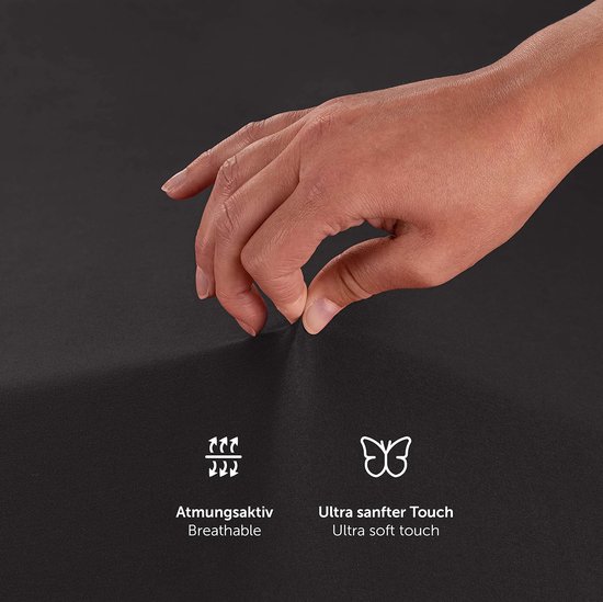 Hoeslaken en microfibre douce 140x200 cm - Hauteur de matelas jusqu'à 25 cm - Angle élevé - Ajustement parfait - Merveilleusement doux - Zwart