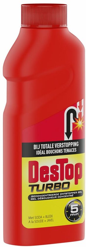 Déboucheur de canalisations Destop Turbo en 5 minutes - 3 x 500 ml