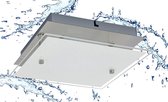Trango Vochtbestendige IP44 LED plafondspot hoekig 3102 voor badkamer 3-traps dimbaar *LILY* incl. 12 Watt 3000K warm witte LED module, design kristallen effect glazen lampenkap, plafondlamp, wandlamp, badkamerlamp