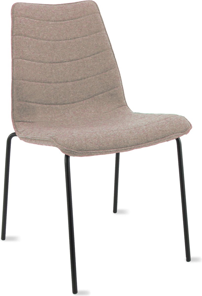 Workliving Verona Eetkamerstoel / Vergaderstoel - Wolvilt Fenice 511 lichtbruin - frame zwart Bruin - Zwart