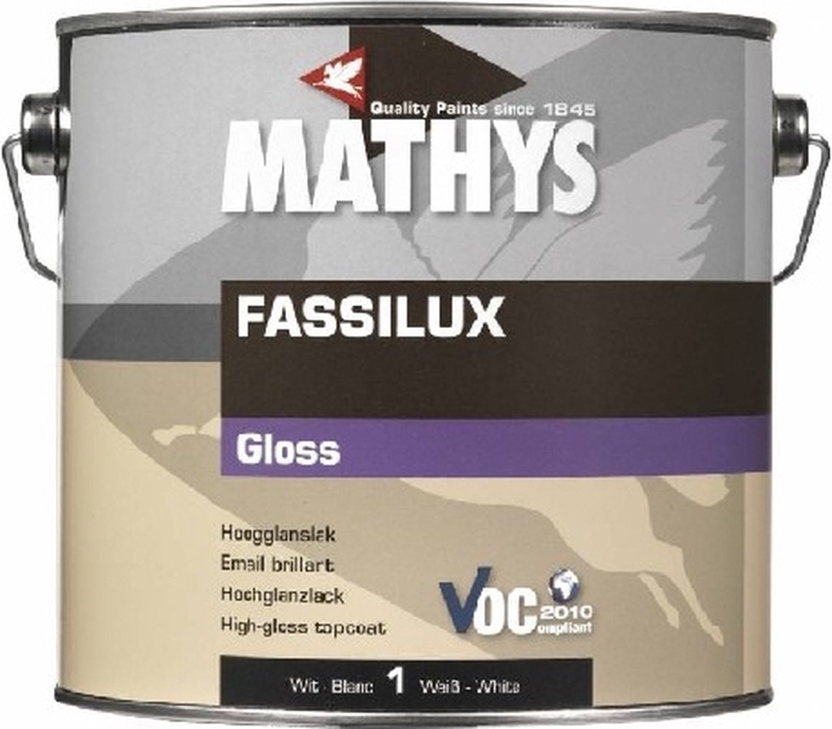 Mathys Fassilux Gloss - 2,5 l - 20 m²/l - Wit - Lak