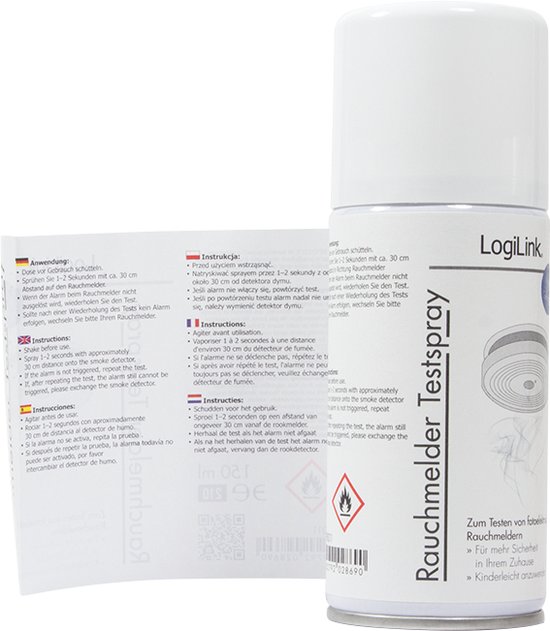 LogiLink Smoke Detector Testing-Spray, 150ml - Logilink