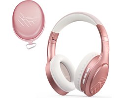 PowerLocus P19 Bluetooth Koptelefoon - Koptelefoon Draadloos - tot 70 Uur Speeltijd en met Aux Kabel - Over Ear Hoofdtelefoon - 3 EQ-Modi - Met Draagtas – Rose Gold