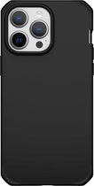 ITSkins Hoesje geschikt voor Apple iPhone 14 Pro Telefoonhoesje Flexibel TPU | ITSkins SpectrumSolid-R Backcover Shockproof | Schokbestendig iPhone 14 Pro Telefoonhoesje | Anti Shock Proof - Plain Black | Zwart