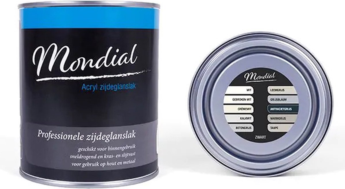 Verf voor binnen - Mondial Zijdeglans RAL9005 Zwart 750ml