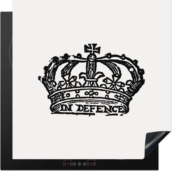 KitchenYeah® Inductie beschermer 78x78 cm - Retro - Kroon - Vintage - Kookplaataccessoires - Afdekplaat voor kookplaat - Inductiebeschermer - Inductiemat - Inductieplaat mat