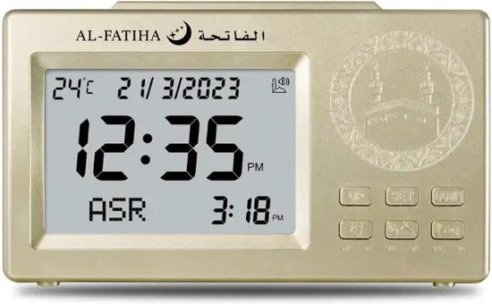 OUD Bukhoor Azan klok, LED moslim gebedsklok met wereldwijde gebedstijden, koran recitatie, Athan wandklok, Lees Home/Kantoor/Moskee digitale Azan klok Home Decor