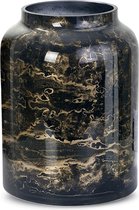 Terroso - Vaas Zwart, Glas Marmer, Elegante, SL, Hoogte 21 cm