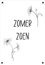 Tuinposter Zomer Zoen - 59x84cm - Prachtige Eyecatcher voor Buiten - Zwart Wit Design - Tuindecoratie | NUUW at home Collectie