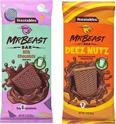 Mixpakket Feastables Mr Beast Chocoladerepen (Pinda, Melk) 2 x 60 Gram