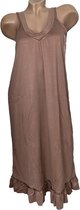 Dames nachthemd mouwloos met v hals Onesize S-L taupe
