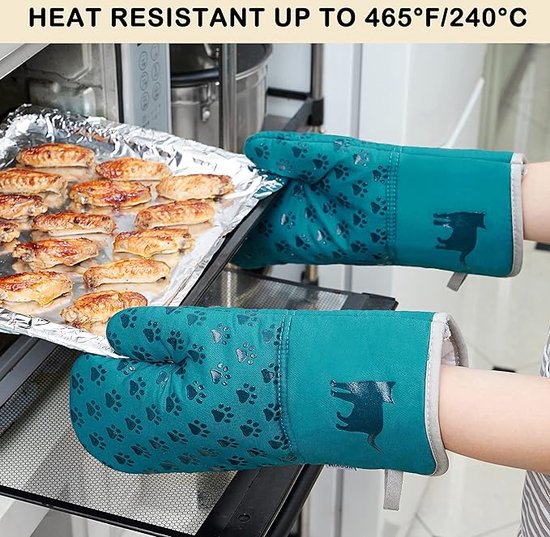 Leuke Kattenpoot Ovenwanten - Hittebestendig 30x13 Cm Voor Koken En Bakken
