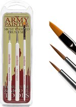 The Army Painter Wargamer Most Wanted Brush Set, Set of 3 Miniature Paint Brushes, Insane Detail, Regiment, and Small Drybrush