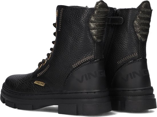 Vingino Jennifer Bottes à lacets - Bottes femmes avec Lacets - Filles - Zwart - Taille 35