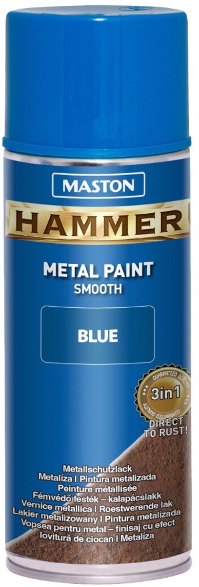 Maston Hammer - metaalverf - blauw - smooth - spuitverf - 400 ml - spuitbus verf