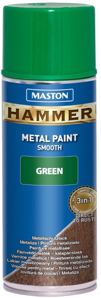 Maston Hammer - metaalverf - groen - smooth - spuitverf - 400 ml - spuitbus verf