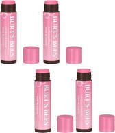 BURT'S BEES - Tinted Lip Balm Pink Blossom - 4 Pak - Voordeelverpakking