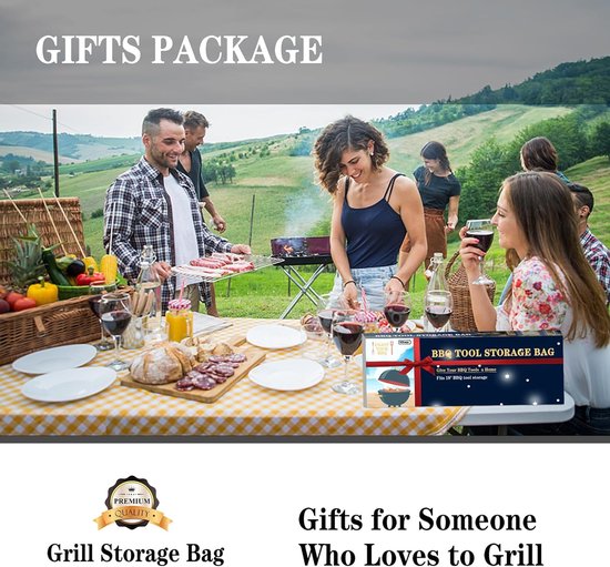Opbergtas voor grillaccessoires, opbergzak voor buiten grillen, extra dikke opbergzak voor grillgereedschap, opslag van barbecuegereedschap, opslagcontainer voor grill of camping, Groen, Groene Tas