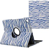 iMoshion Tablet Hoes Geschikt voor Samsung Galaxy Tab A9 Plus - iMoshion 360° Draaibare Design Bookcase 2.0 - Meerkleurig /White Blue Stripes