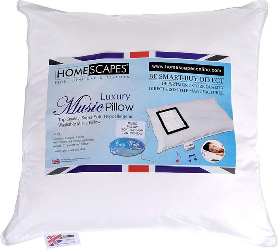 Homescapes - Super microvezel muziekkussen met uitneembare speaker - 65x65 cm