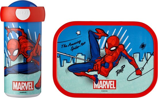 Mepal lunchset (schoolbeker & lunchbox) Campus - 300 + 750 ml - Broodtrommel en Drinkbeker voor kinderen - Bento box - Schoolbeker - Spiderman