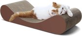 ScratchMe Bone Cat Scratcher Kartonnen Lounge Bed, Cat Scratching Post, Duurzame Board Pads voorkomt meubels Schade, Bruin, 23,62x9,45x5,51 Inch (Pack van 1), met Bell Ball Toy, 2in1