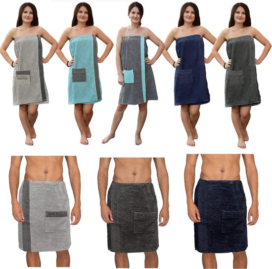 Jupe Serviette De Bain Pour Homme - Paréo Sauna Avec Poche Et Velcro - Léger, Séchage Rapide, Couleur Unie - 6