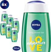 NIVEA Douchegel - Love Adventure - Voordeelverpakking 6 x 250 ml