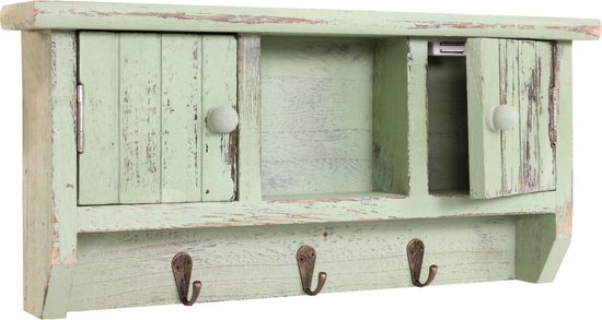 Toetsenbord MCW-A48, sleutelkastje met deurtjes, massief hout MVG-gecertificeerd ~ shabby green