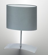 TrangoBedlampje 2018-04GL *GREY EAGLE* Tafellamp met stoffen kap in grijs incl. 1x 5 Watt E14 LED lamp 3000K warm wit, lamp, vensterbanklamp , bedlampje voor slaapkamer