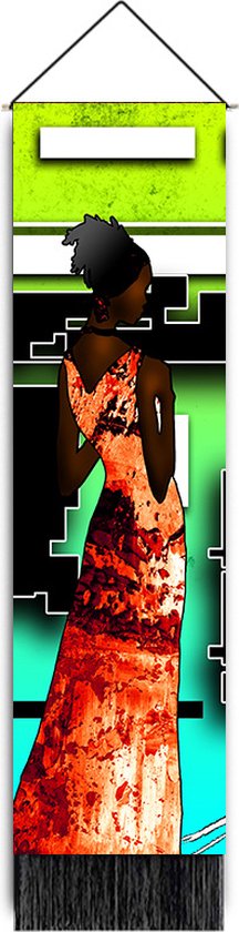 32.5x130cm-Afrikaanse vrouw silhouet tapijt / slaapzaal behang / slaapbank handdoek hoes / Home schilderij decoratie / muur opknoping - groot tapijt - kinderkamer - poster 19