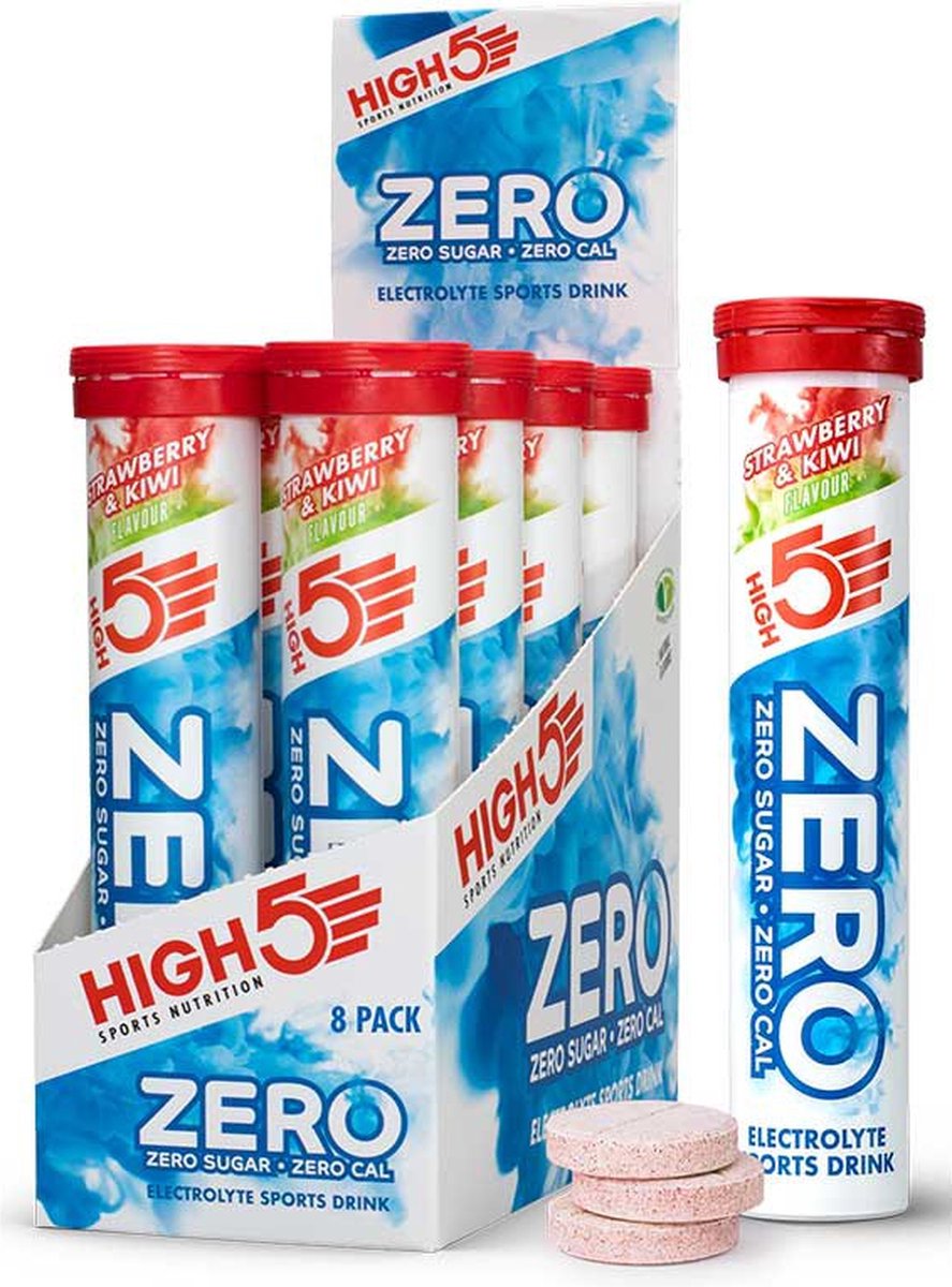 Goedkoopste HIGH5 - ZERO Elektrolyten - Suikervrije Hydratatie Bruistabletten - Aardbei & Kiwi Smaak - Displaydoos 8x20 Stuks - Met Elektrolyten voor Sport & Herstel